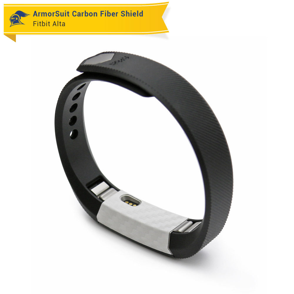 Fitbit Alta Screen Protector + White Carbon Fiber Skin