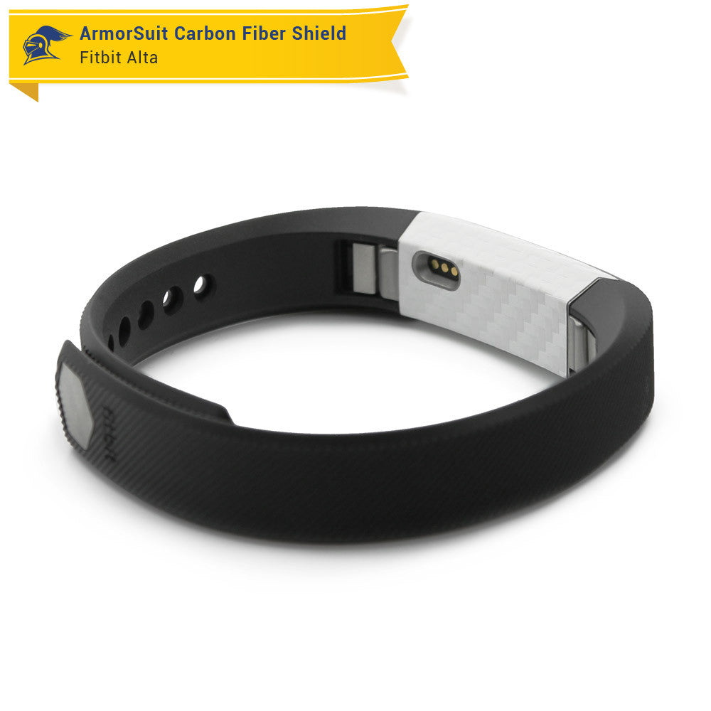 Fitbit Alta Screen Protector + White Carbon Fiber Skin