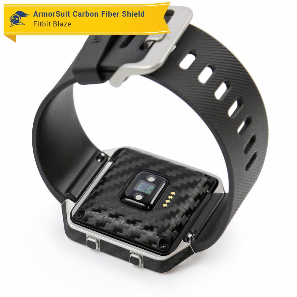 Fitbit Blaze Screen Protector + Black Carbon Fiber Skin