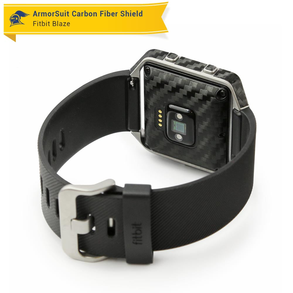 Fitbit Blaze Screen Protector + Black Carbon Fiber Skin