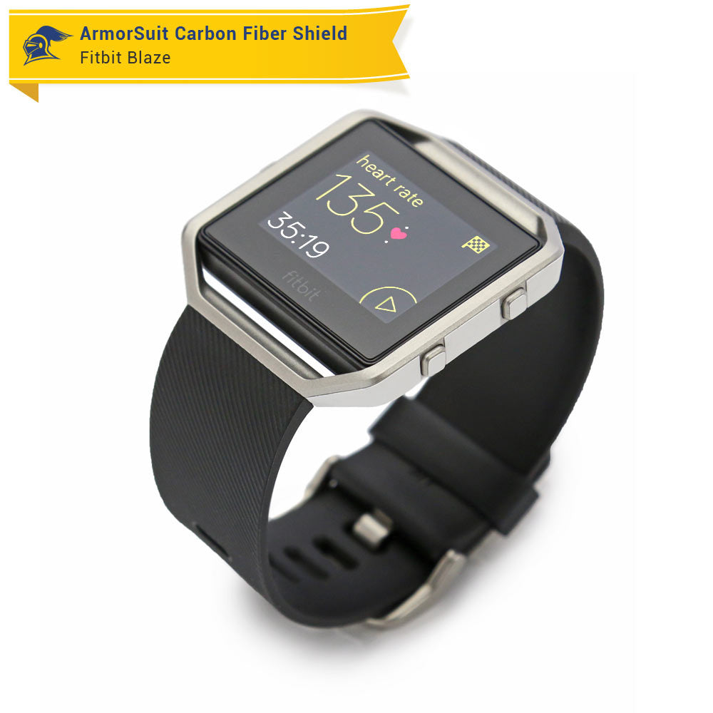 Fitbit Blaze Screen Protector + White Carbon Fiber Skin