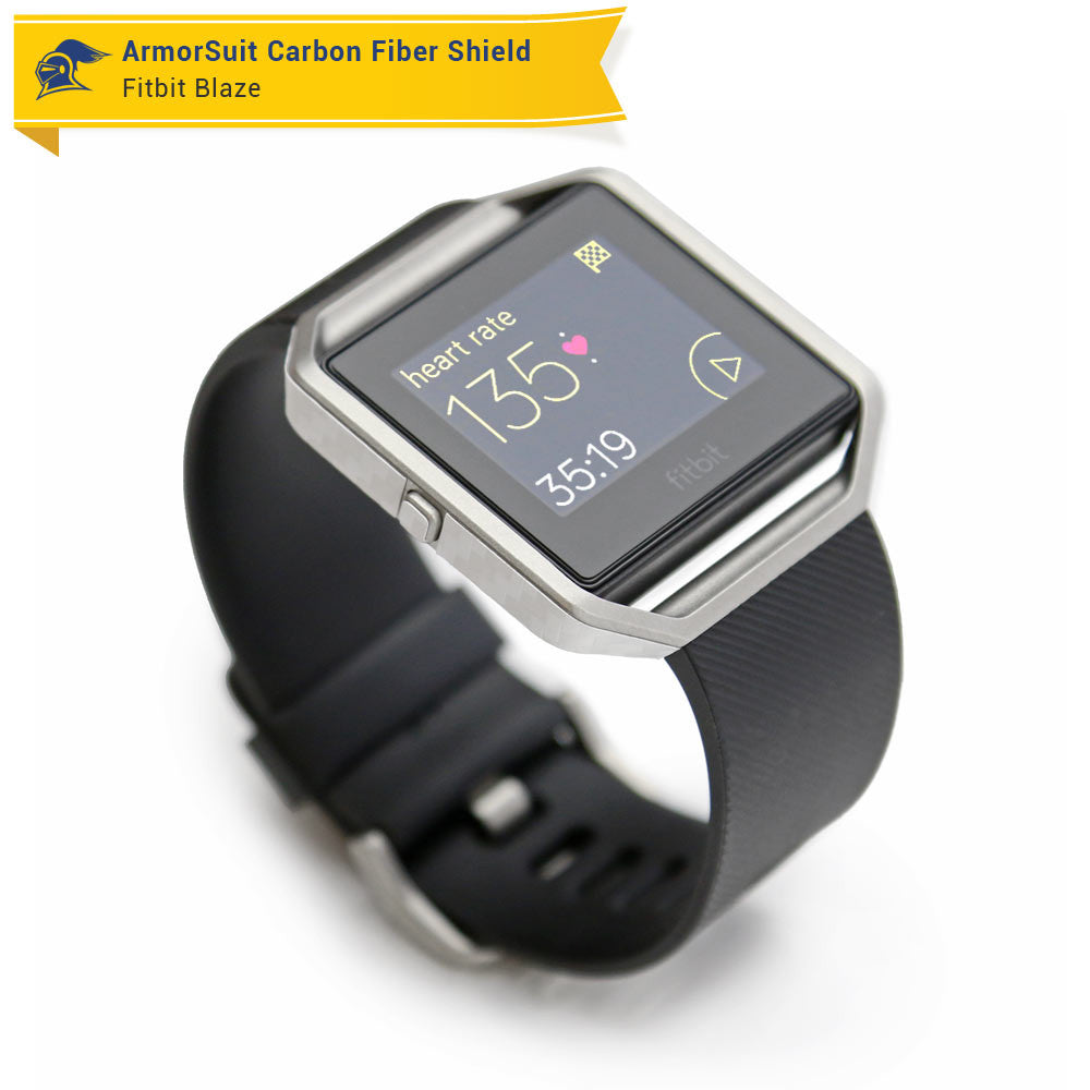 Fitbit Blaze Screen Protector + White Carbon Fiber Skin