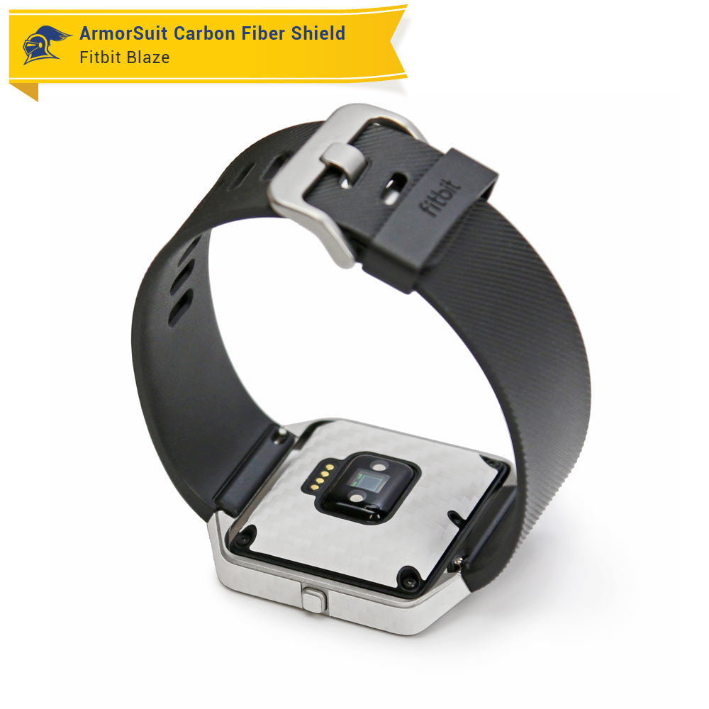 Fitbit Blaze Screen Protector + White Carbon Fiber Skin