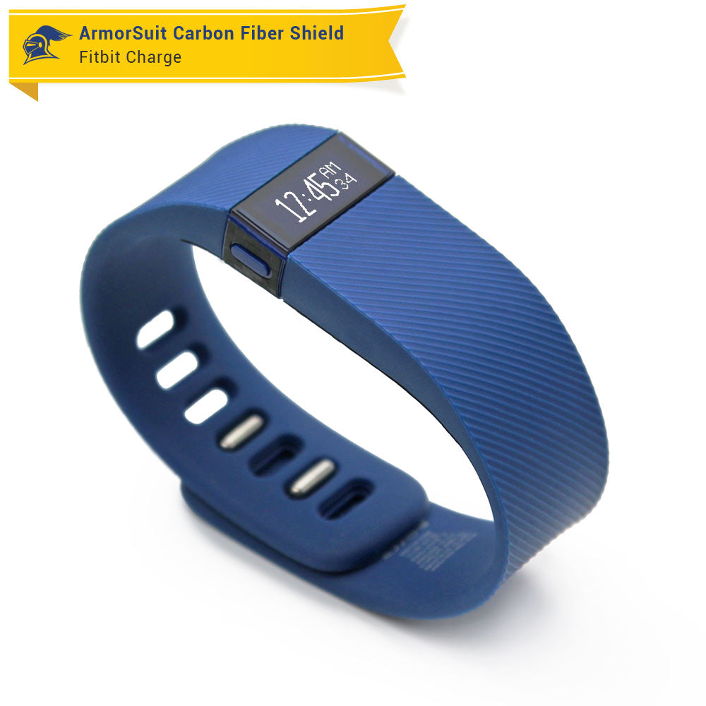 Fitbit Charge Screen Protector + Black Carbon Fiber Skin