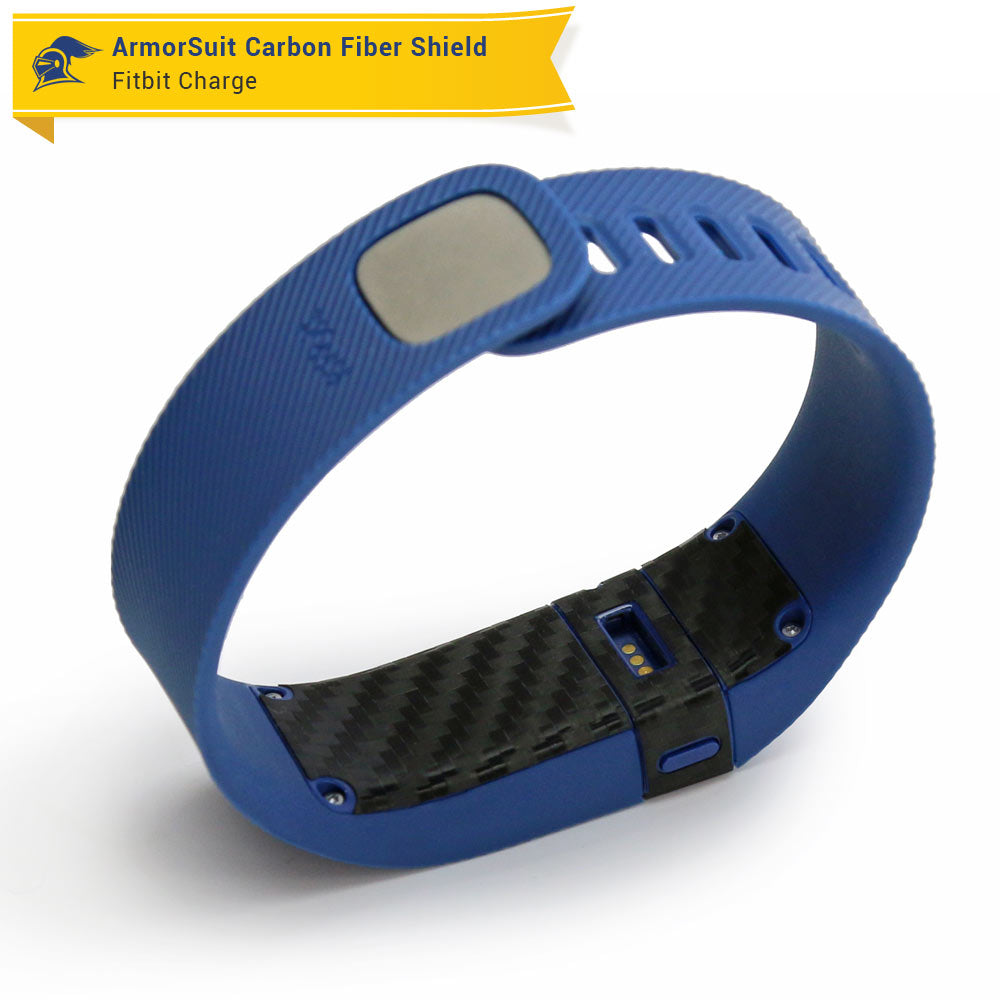 Fitbit Charge Screen Protector + Black Carbon Fiber Skin