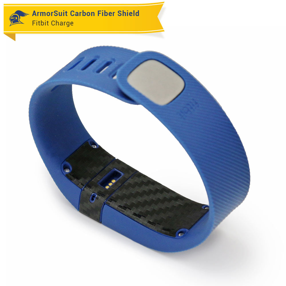 Fitbit Charge Screen Protector + Black Carbon Fiber Skin
