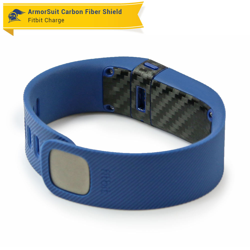 Fitbit Charge Screen Protector + Black Carbon Fiber Skin