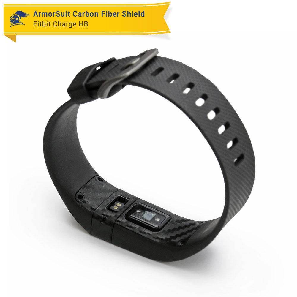 Fitbit Charge HR Screen Protector + Black Carbon Fiber Skin