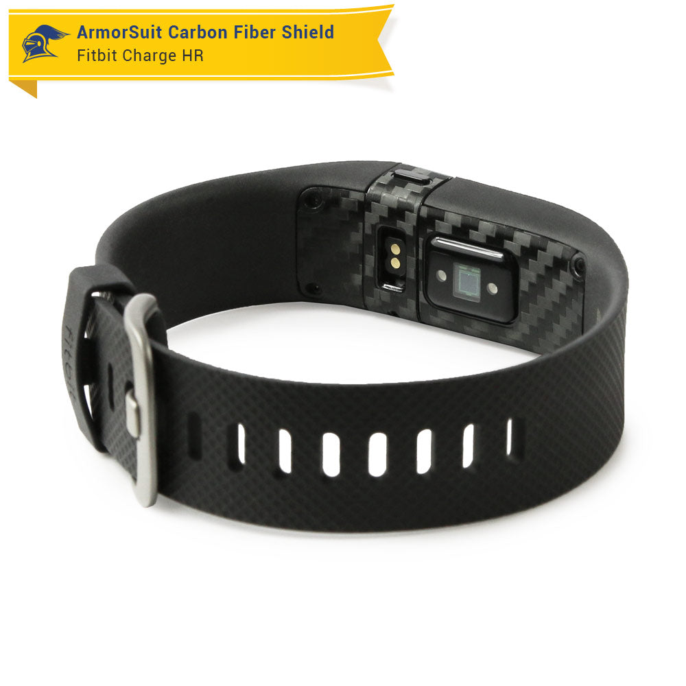Fitbit Charge HR Screen Protector + Black Carbon Fiber Skin