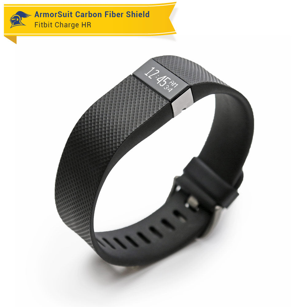 Fitbit Charge HR Screen Protector + White Carbon Fiber Skin
