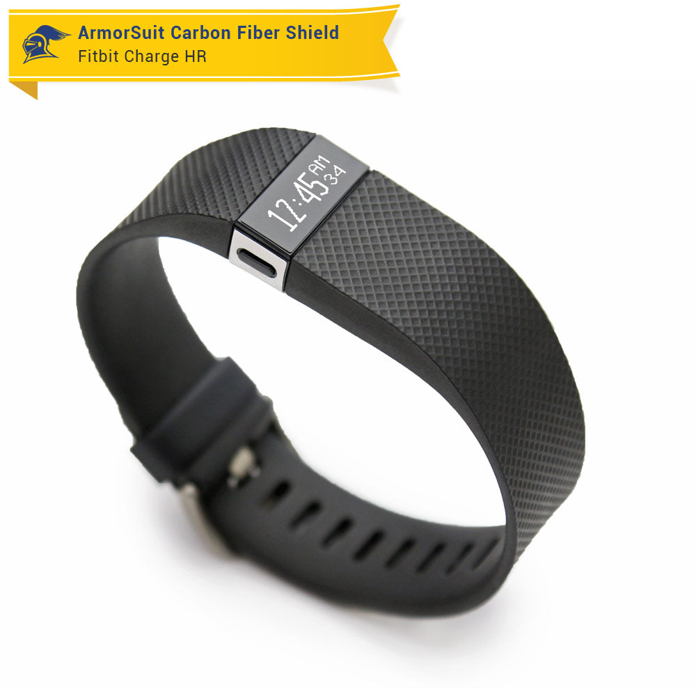 Fitbit Charge HR Screen Protector + White Carbon Fiber Skin