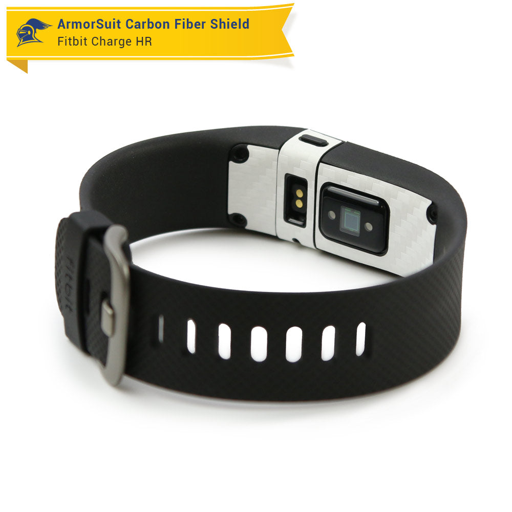 Fitbit Charge HR Screen Protector + White Carbon Fiber Skin