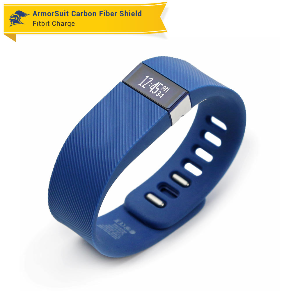 Fitbit Charge Screen Protector + White Carbon Fiber Skin