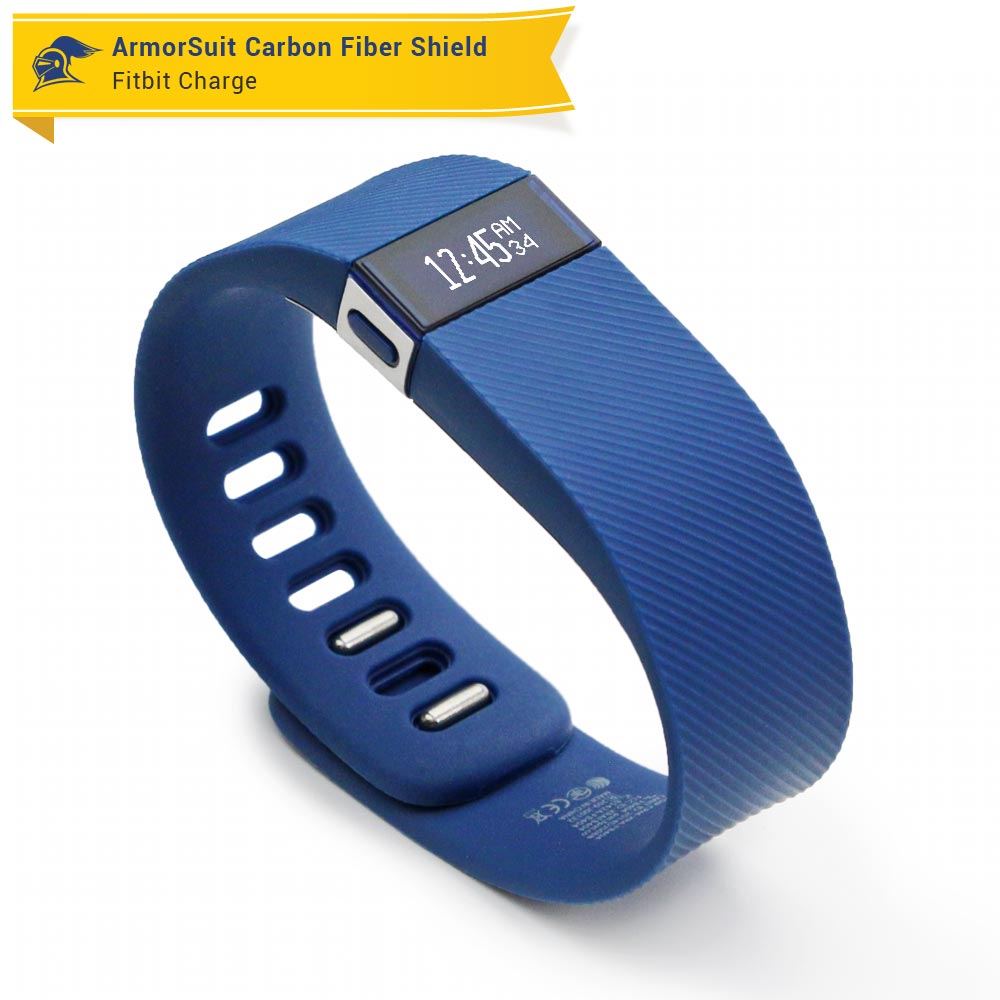 Fitbit Charge Screen Protector + White Carbon Fiber Skin