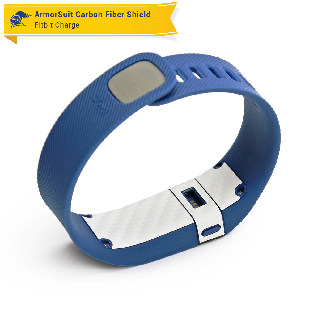 Fitbit Charge Screen Protector + White Carbon Fiber Skin