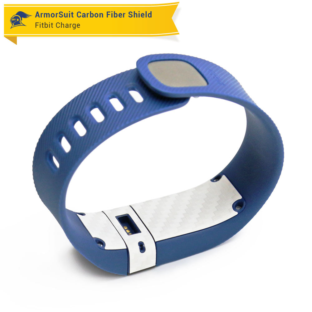 Fitbit Charge Screen Protector + White Carbon Fiber Skin