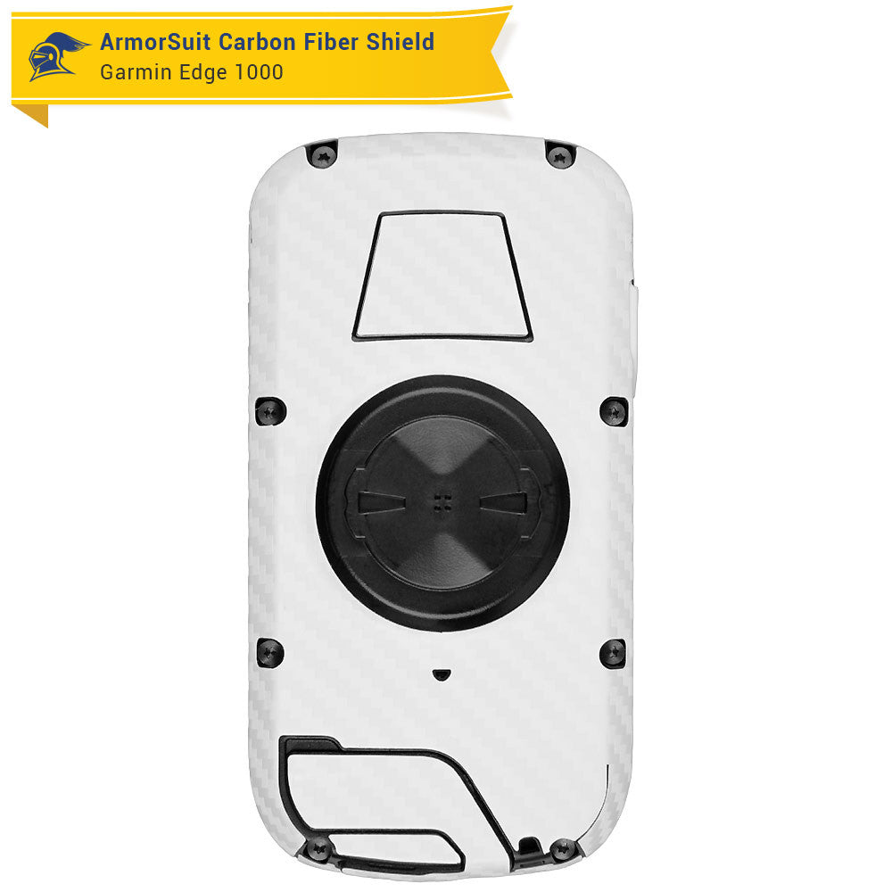 Garmin Edge 1000 Screen Protector + White Carbon Fiber Skin