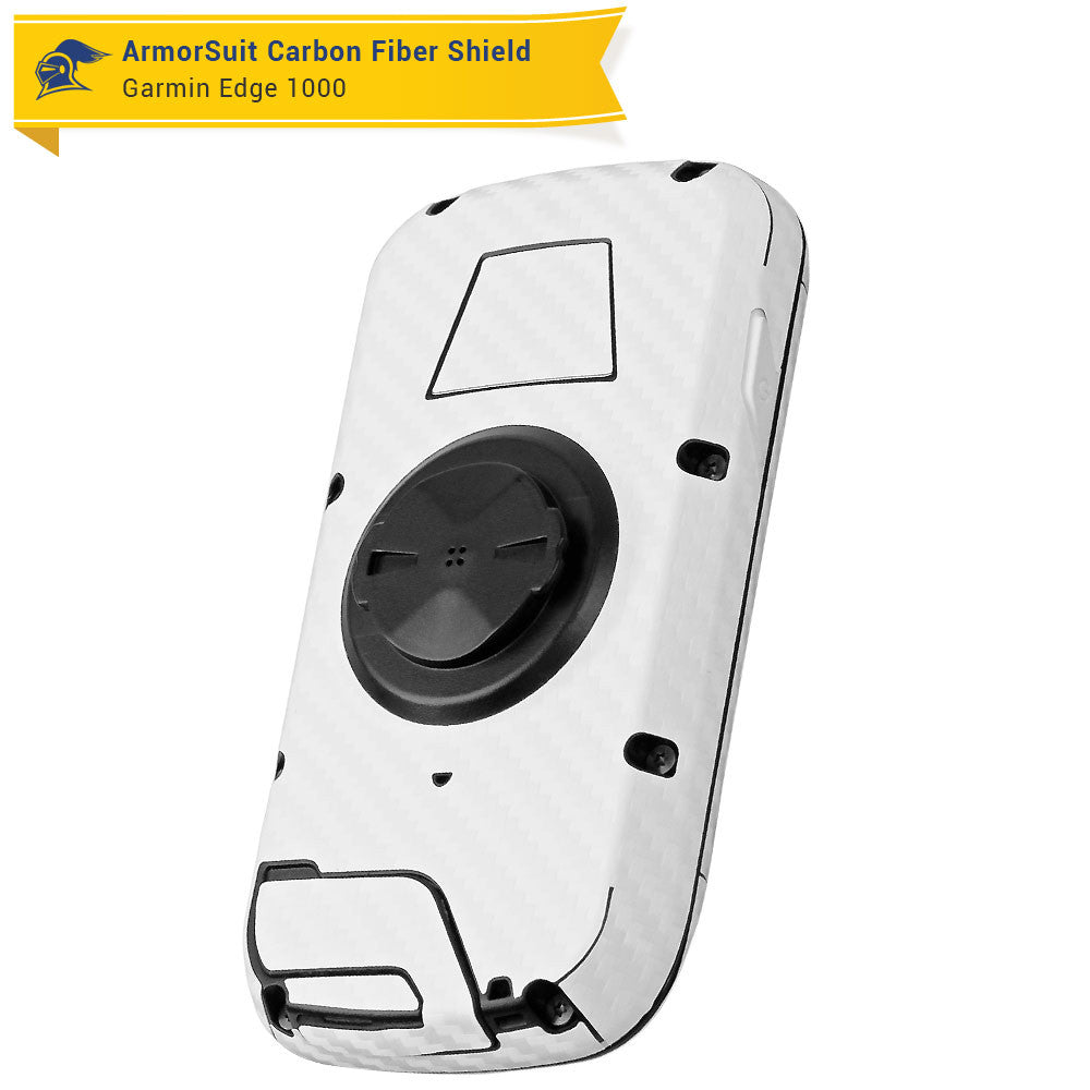 Garmin Edge 1000 Screen Protector + White Carbon Fiber Skin