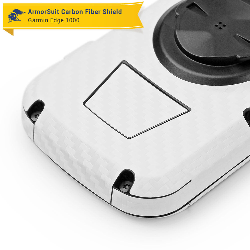 Garmin Edge 1000 Screen Protector + White Carbon Fiber Skin