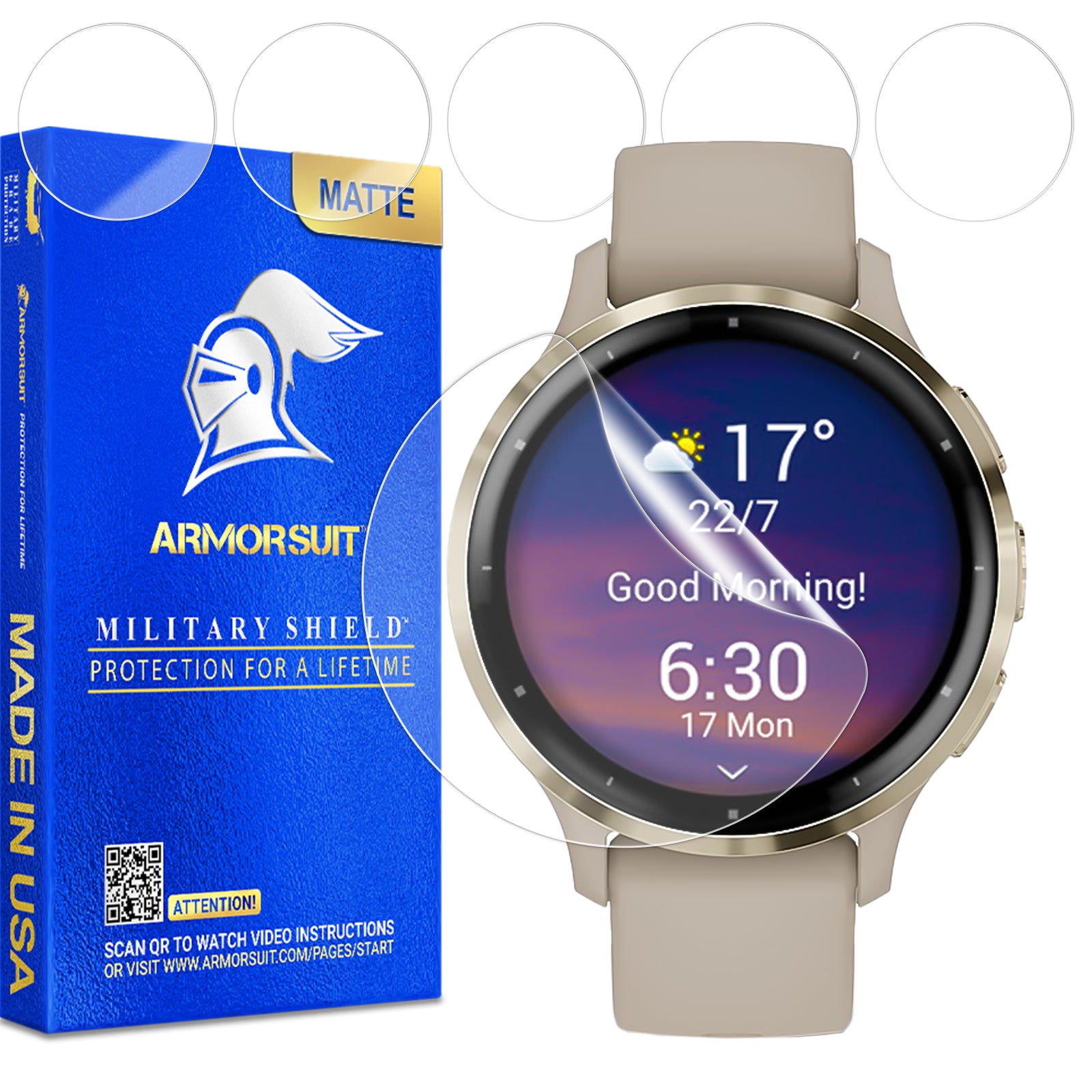 (6 Pack) ArmorSuit Screen Protector designed for Garmin Venu 3s