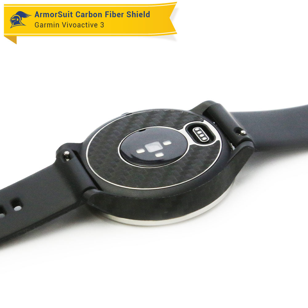 Garmin Vivoactive 3 Screen Protector + Black Carbon Fiber Skin