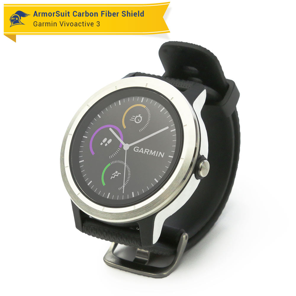 Garmin Vivoactive 3 Screen Protector + White Carbon Fiber Skin