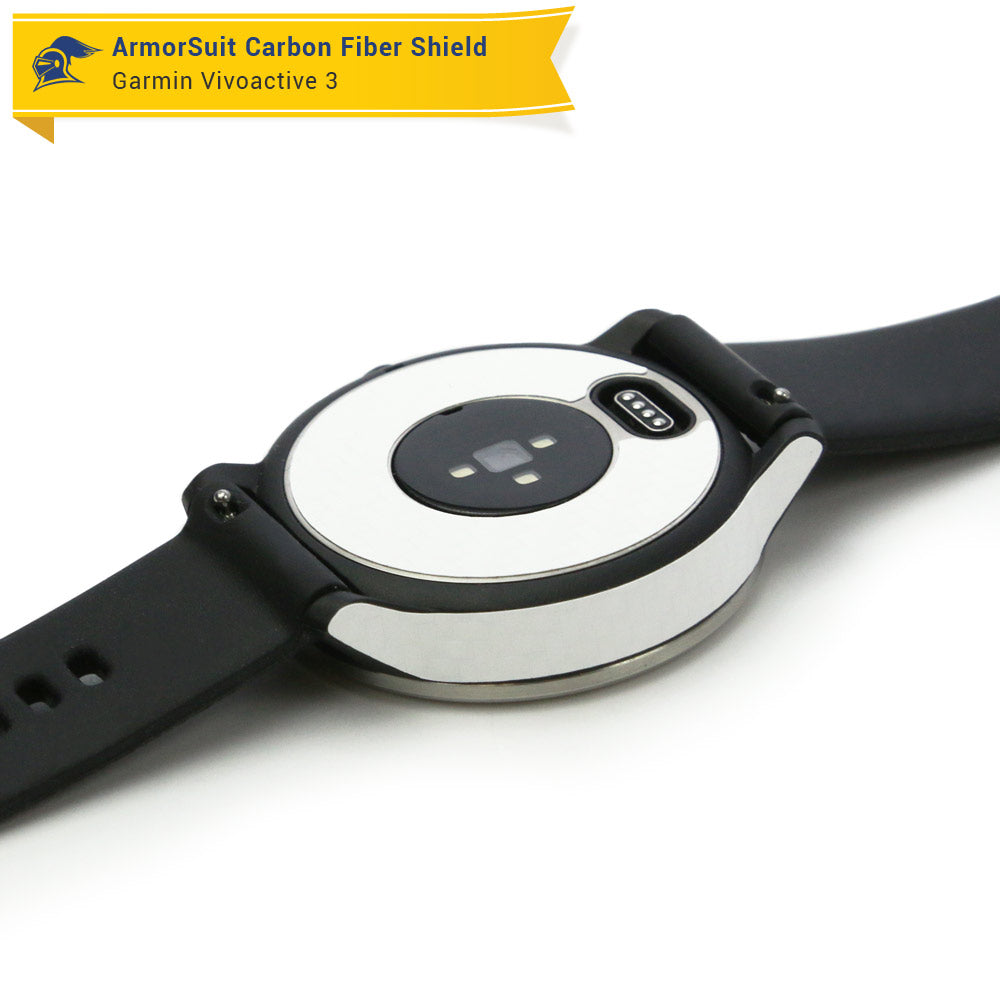 Garmin Vivoactive 3 Screen Protector + White Carbon Fiber Skin