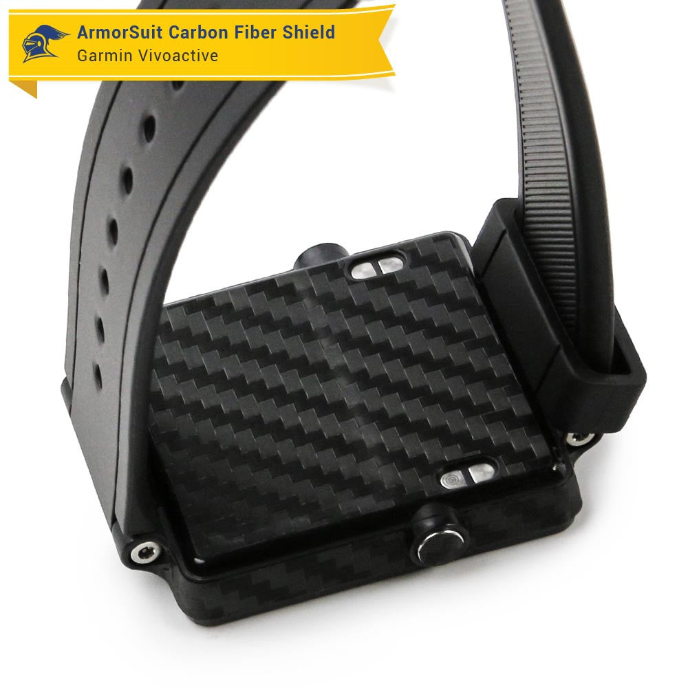 Garmin Vivoactive Screen Protector + Black Carbon Fiber Skin
