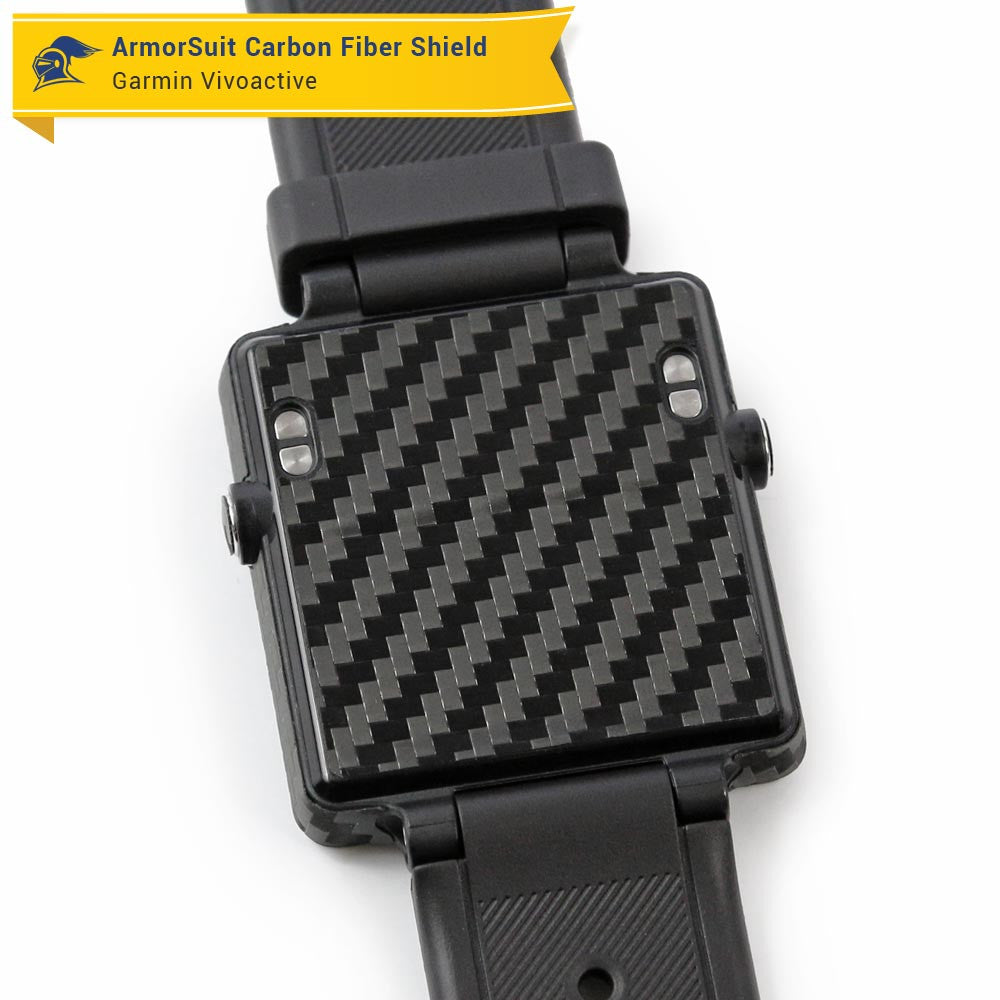 Garmin Vivoactive Screen Protector + Black Carbon Fiber Skin