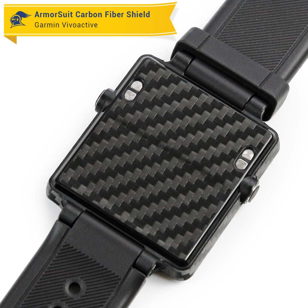 Garmin Vivoactive Screen Protector + Black Carbon Fiber Skin