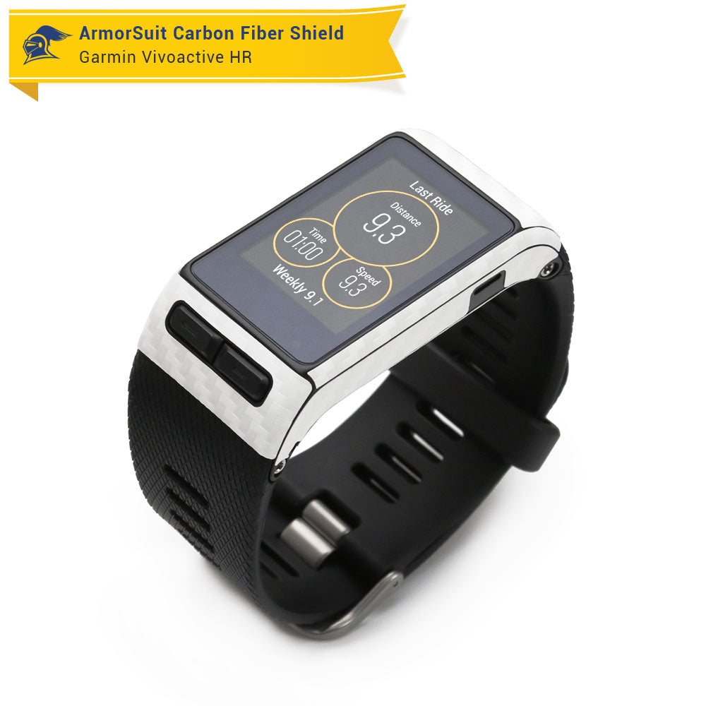 Garmin Vivoactive HR Screen Protector + White Carbon Fiber Skin