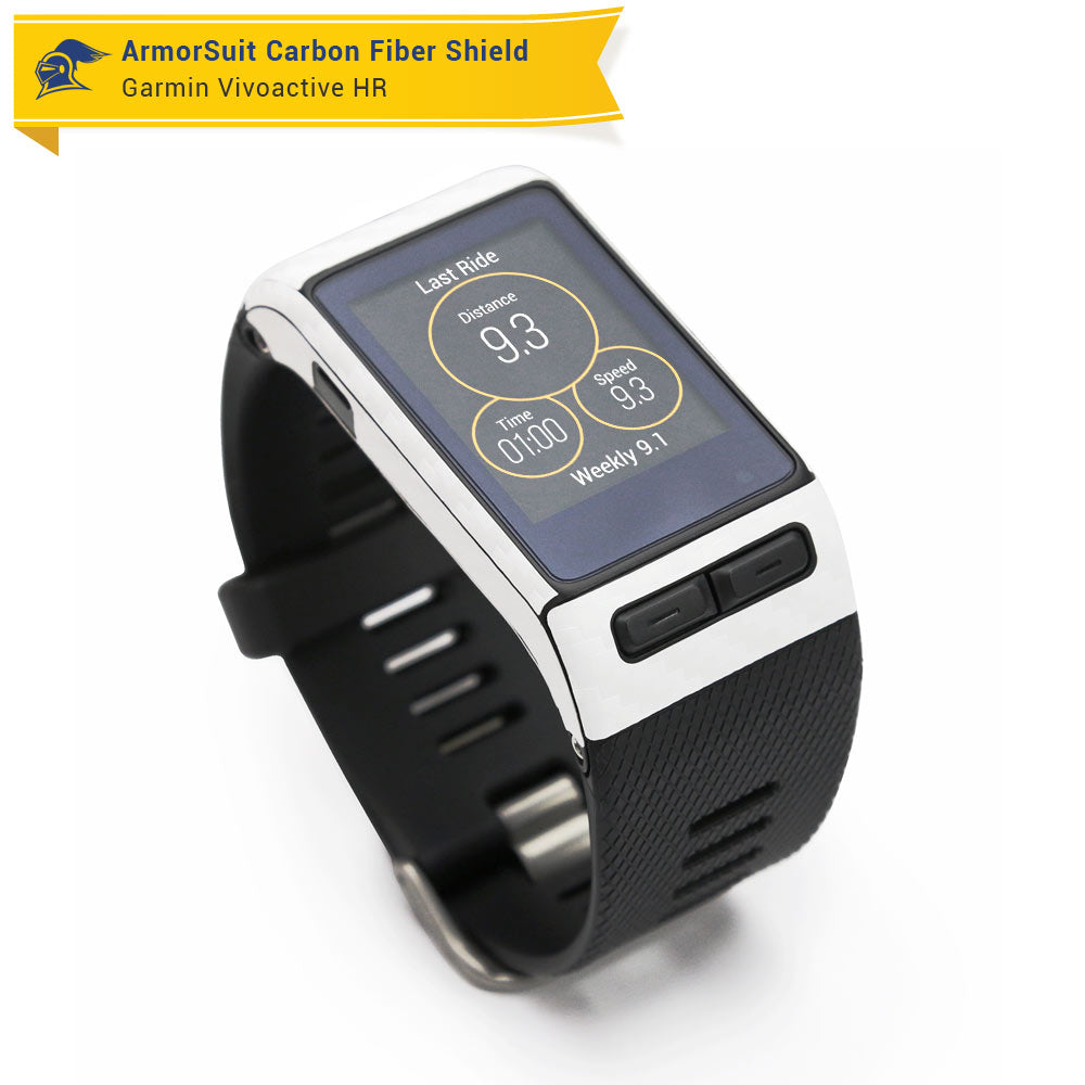Garmin Vivoactive HR Screen Protector + White Carbon Fiber Skin