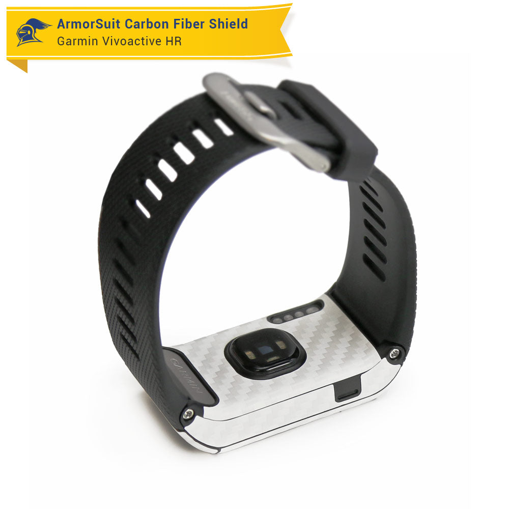 Garmin Vivoactive HR Screen Protector + White Carbon Fiber Skin