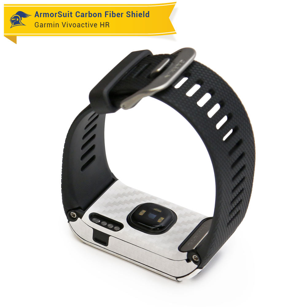 Garmin Vivoactive HR Screen Protector + White Carbon Fiber Skin