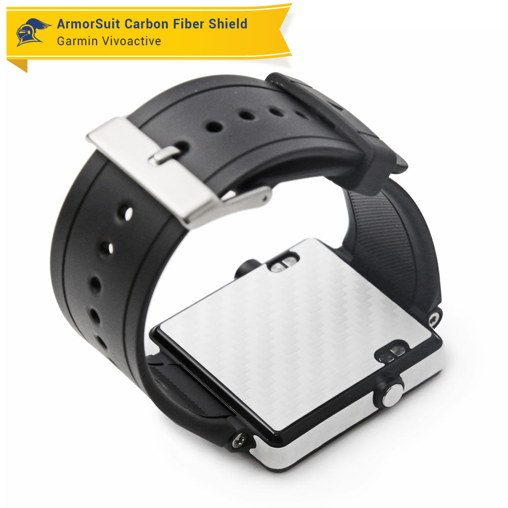 Garmin Vivoactive Screen Protector + White Carbon Fiber Skin