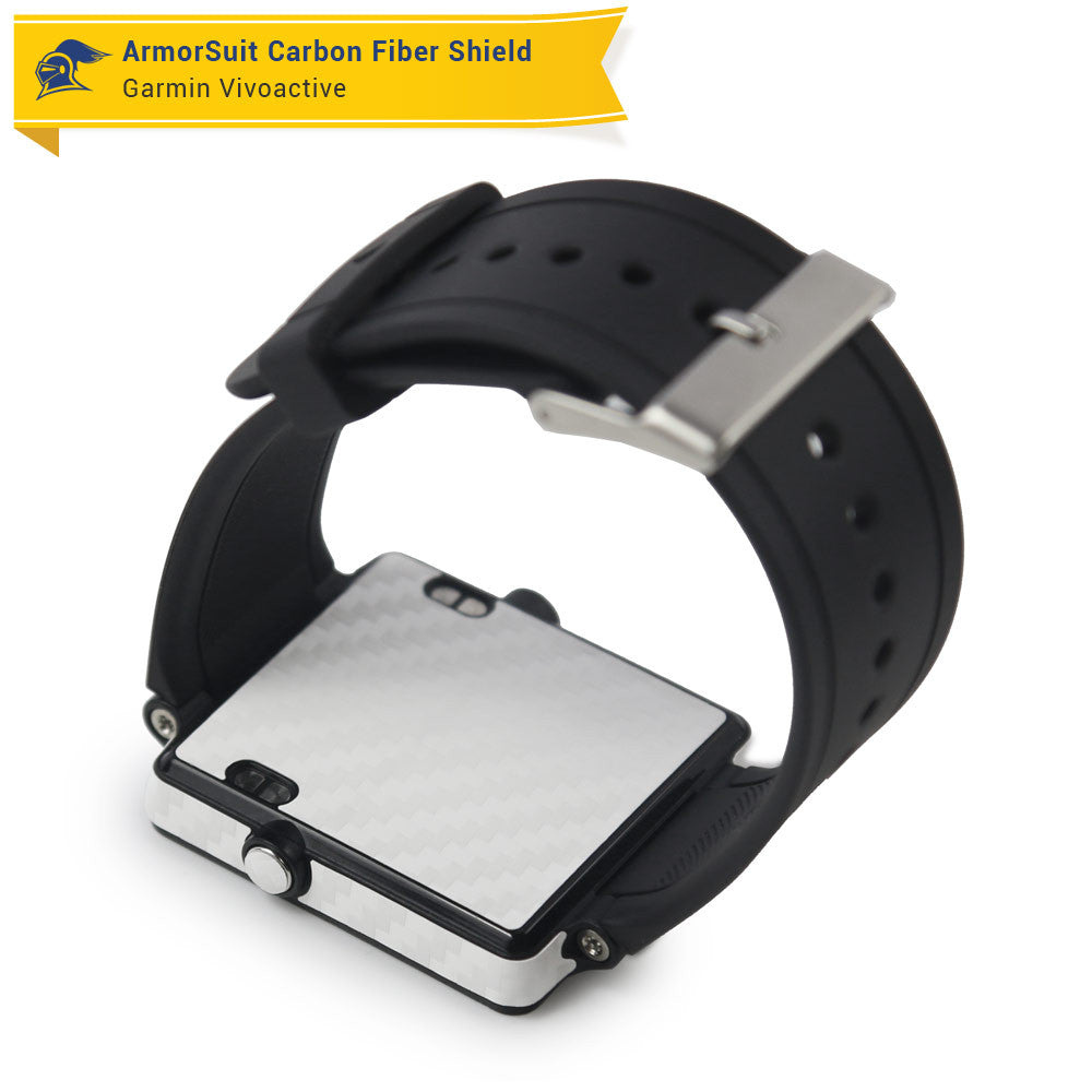 Garmin Vivoactive Screen Protector + White Carbon Fiber Skin