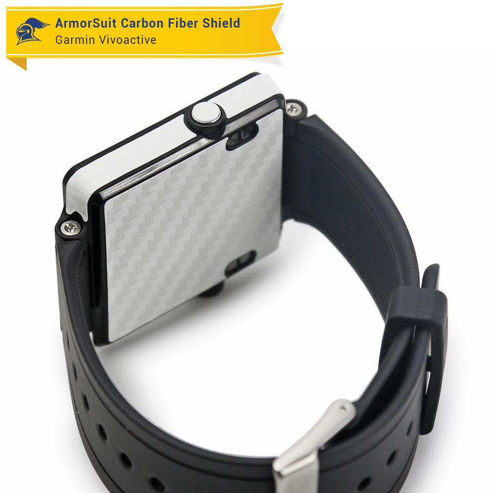 Garmin Vivoactive Screen Protector + White Carbon Fiber Skin
