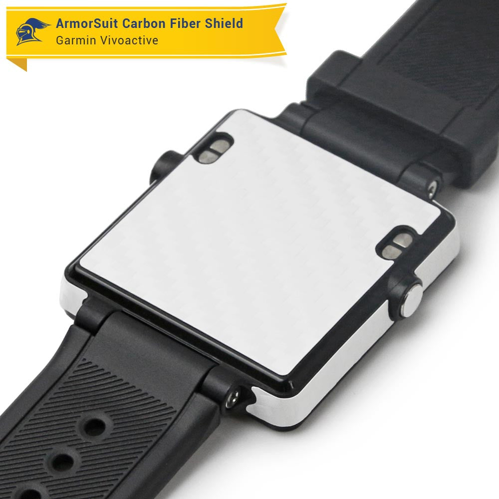 Garmin Vivoactive Screen Protector + White Carbon Fiber Skin