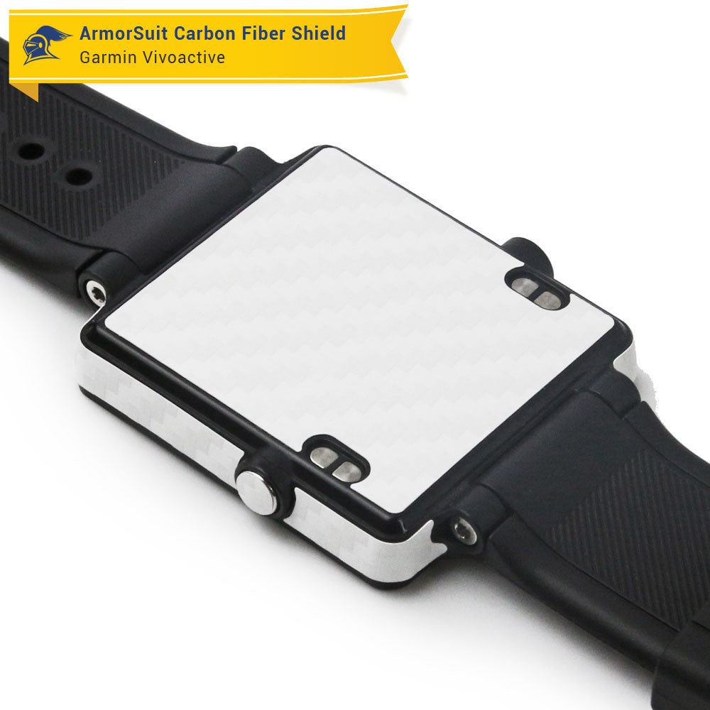 Garmin Vivoactive Screen Protector + White Carbon Fiber Skin