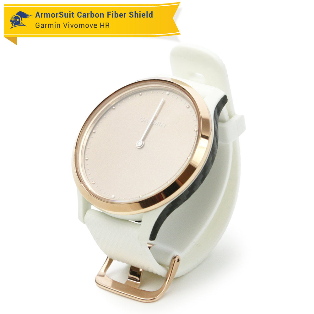 Garmin Vivomove HR Screen Protector + Black Carbon Fiber Skin
