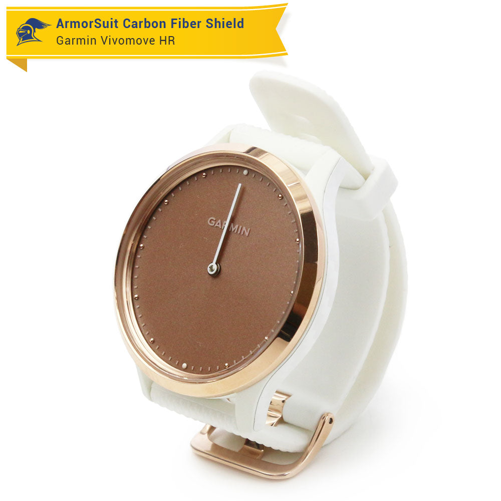 Garmin Vivomove HR Screen Protector + White Carbon Fiber Skin