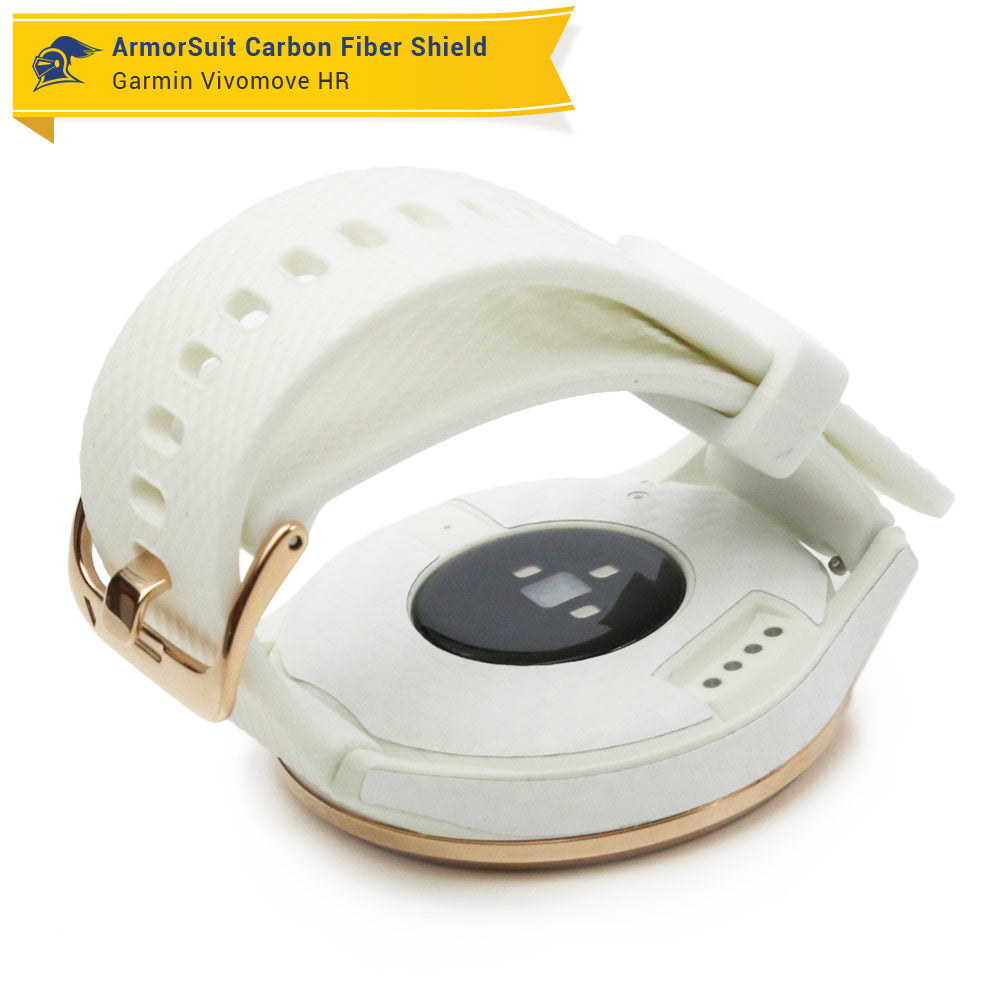 Garmin Vivomove HR Screen Protector + White Carbon Fiber Skin