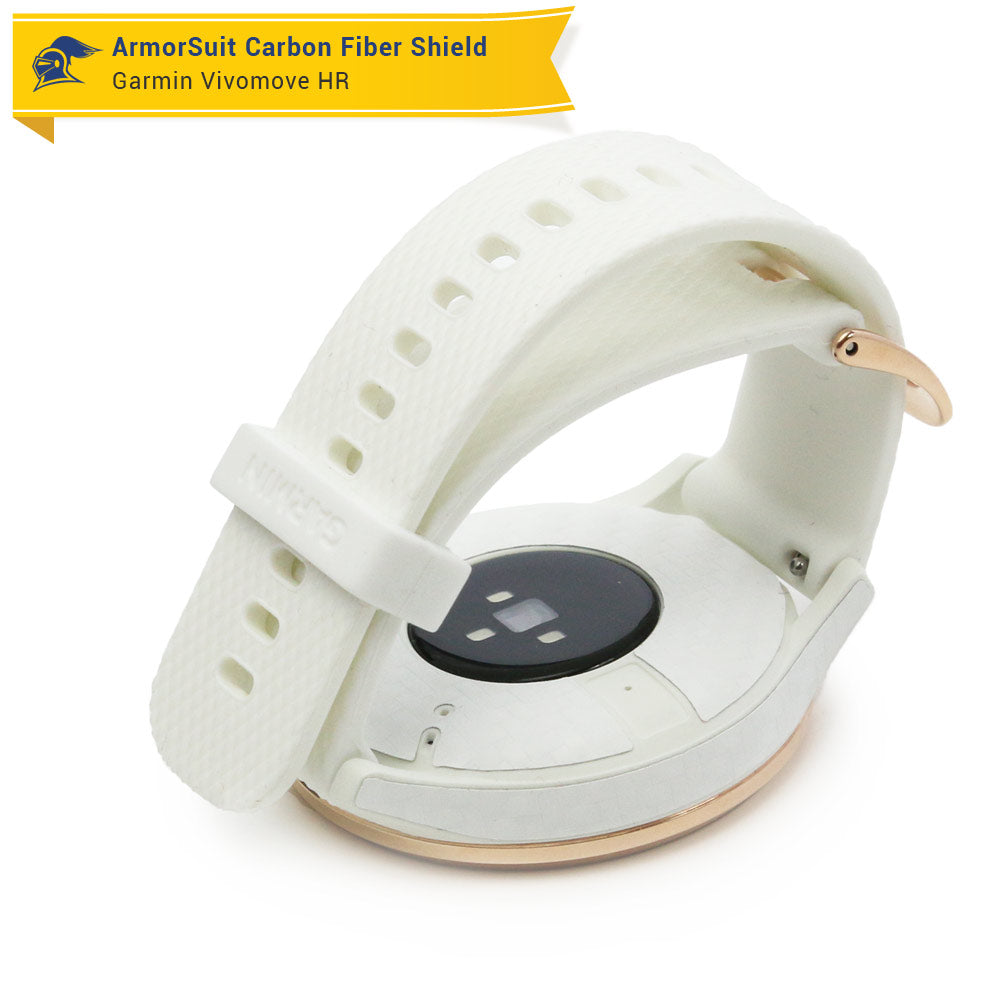 Garmin Vivomove HR Screen Protector + White Carbon Fiber Skin