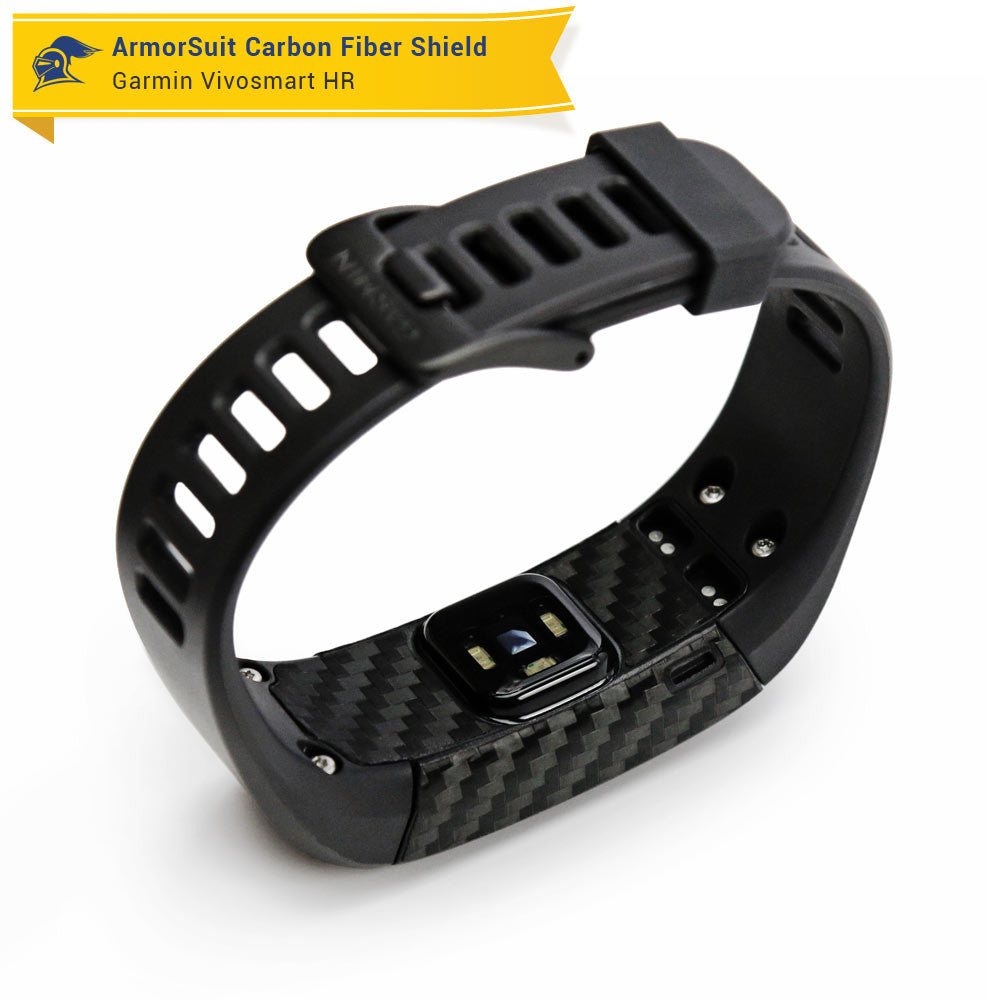 Garmin Vivosmart HR Screen Protector + Black Carbon Fiber Skin