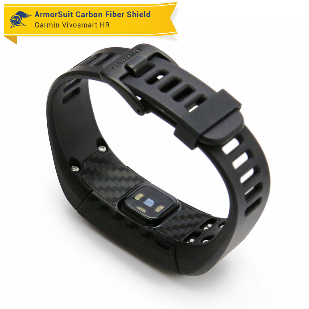 Garmin Vivosmart HR Screen Protector + Black Carbon Fiber Skin
