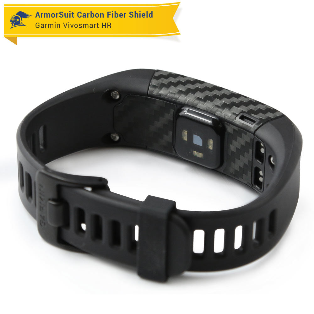 Garmin Vivosmart HR Screen Protector + Black Carbon Fiber Skin