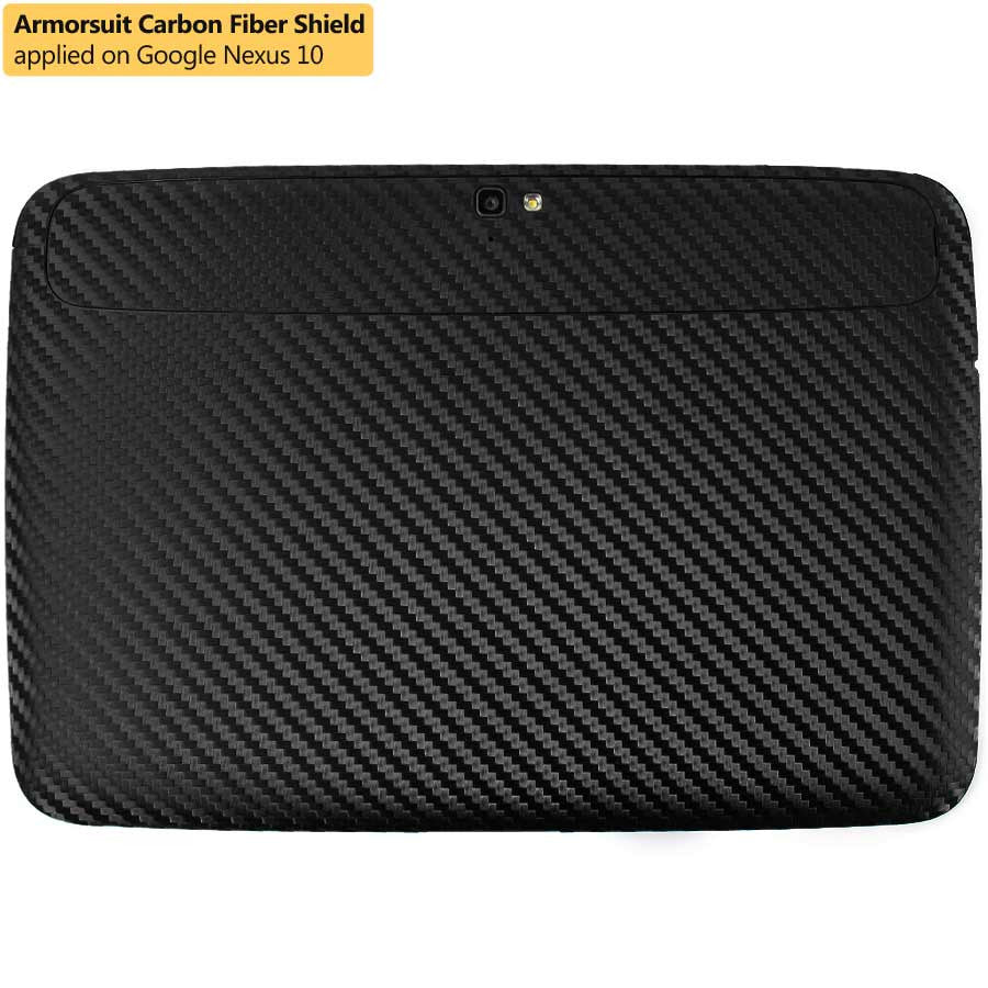 Google Nexus 10 Screen Protector + Black Carbon Fiber Film Protector