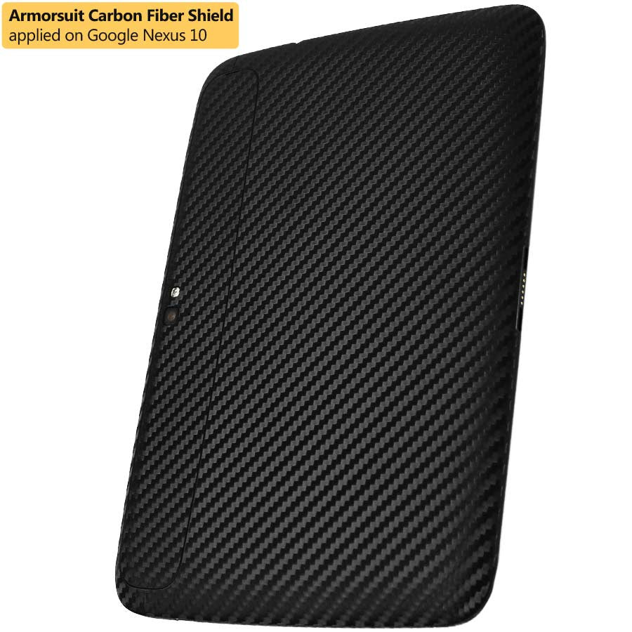 Google Nexus 10 Screen Protector + Black Carbon Fiber Film Protector