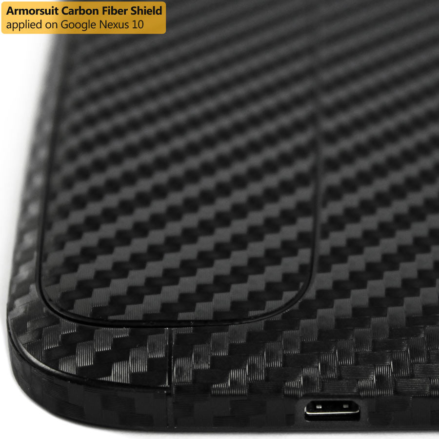 Google Nexus 10 Screen Protector + Black Carbon Fiber Film Protector