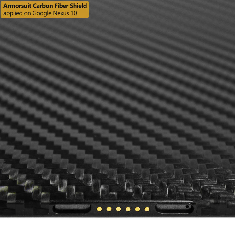 Google Nexus 10 Screen Protector + Black Carbon Fiber Film Protector